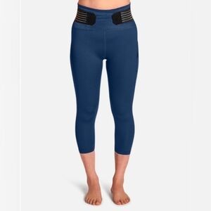 Tommie Copper Adjustable Back Support CAPRI Length Leggings Size XXL Navy Blue